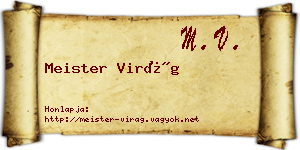 Meister Virág névjegykártya